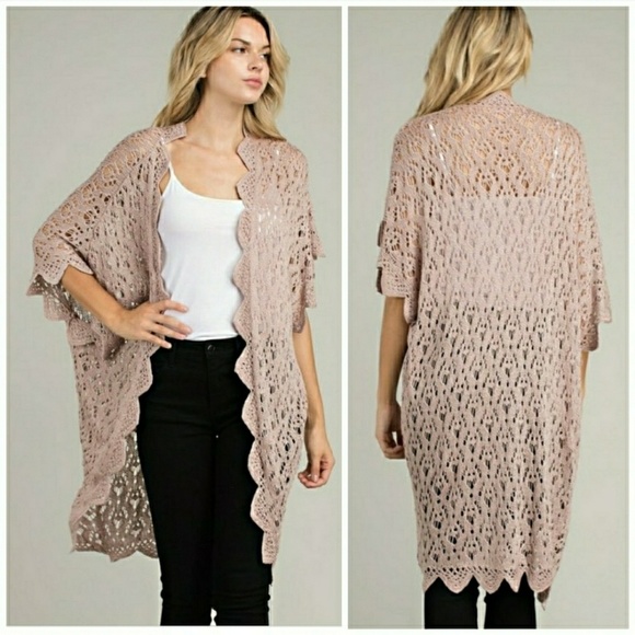 Last One ❗️ Mauve Crochet Knit Cardigan - Picture 2 of 9